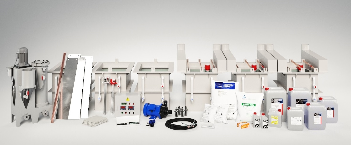 Новые комплекты для нанесения металлопокрытий, хим реактивы для гальваники